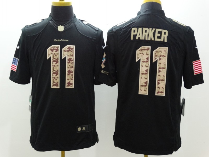 Men's Miami Dolphins DeVante Parker #11 Black Jersey